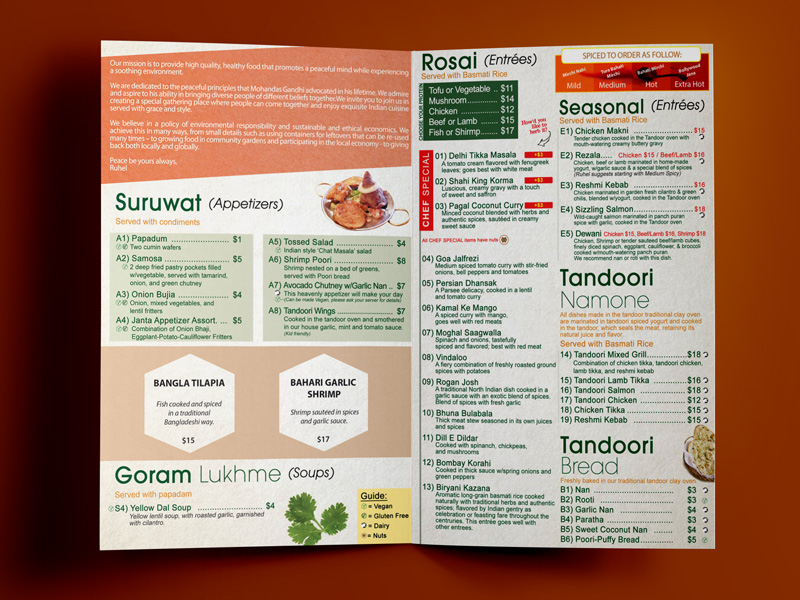 GANDHI MAHAL : Take Out Menu Inside